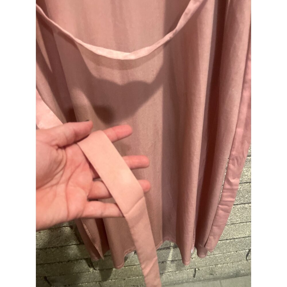 Nordstrom Womens Long Pink Velvet Open-Front Duster Cardigan With Pockets & Belt - Picture 7 of 8